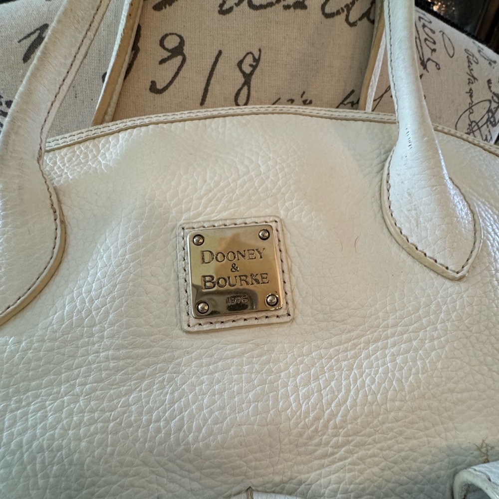 Dooney & Bourke White Shoulder Bag with Textured Leather